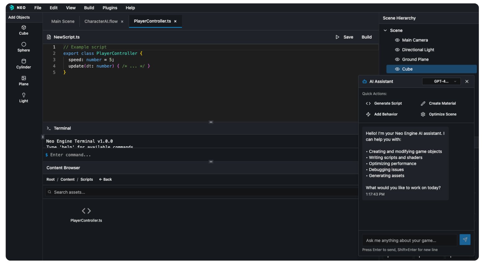The NEO editor's developer tools